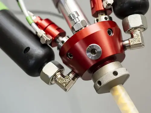 Close-up of a mixing head